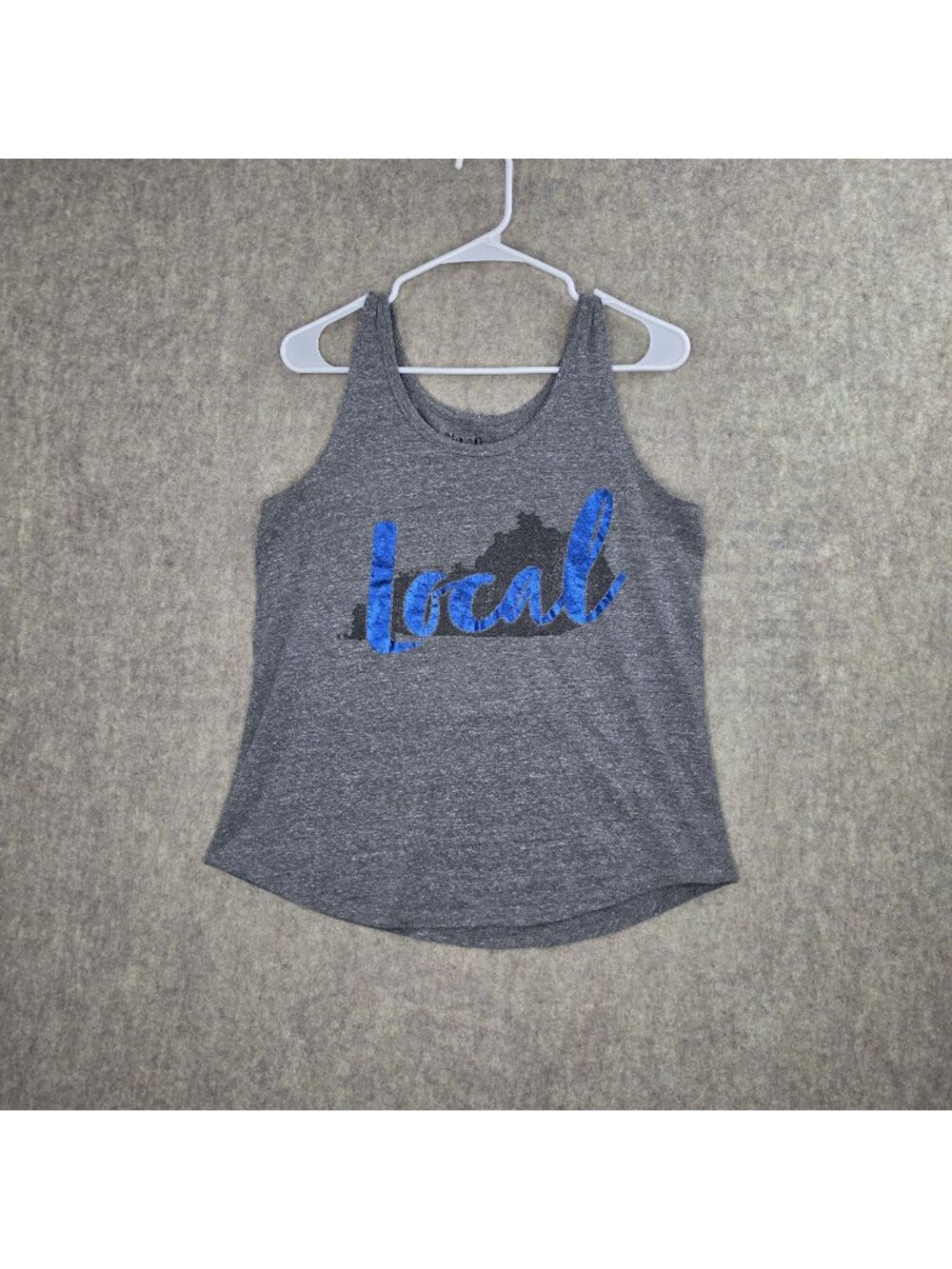 Local Kentucky Graphic Racerback Tank Top Gray Womens Large L 12/14 Polyester